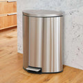  Kitchen Trash Can, 14.5 Gallon Stainless Steel Semi Round Step Garbage Bin with Soft Close Lid, Silver