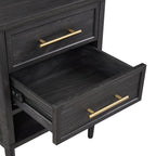 (2 pack)  Oaklee 2-Drawer Nightstand, Charcoal Finish