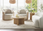 Open Box  Lillian Fluted Coffee Table, Natural Pine Finish