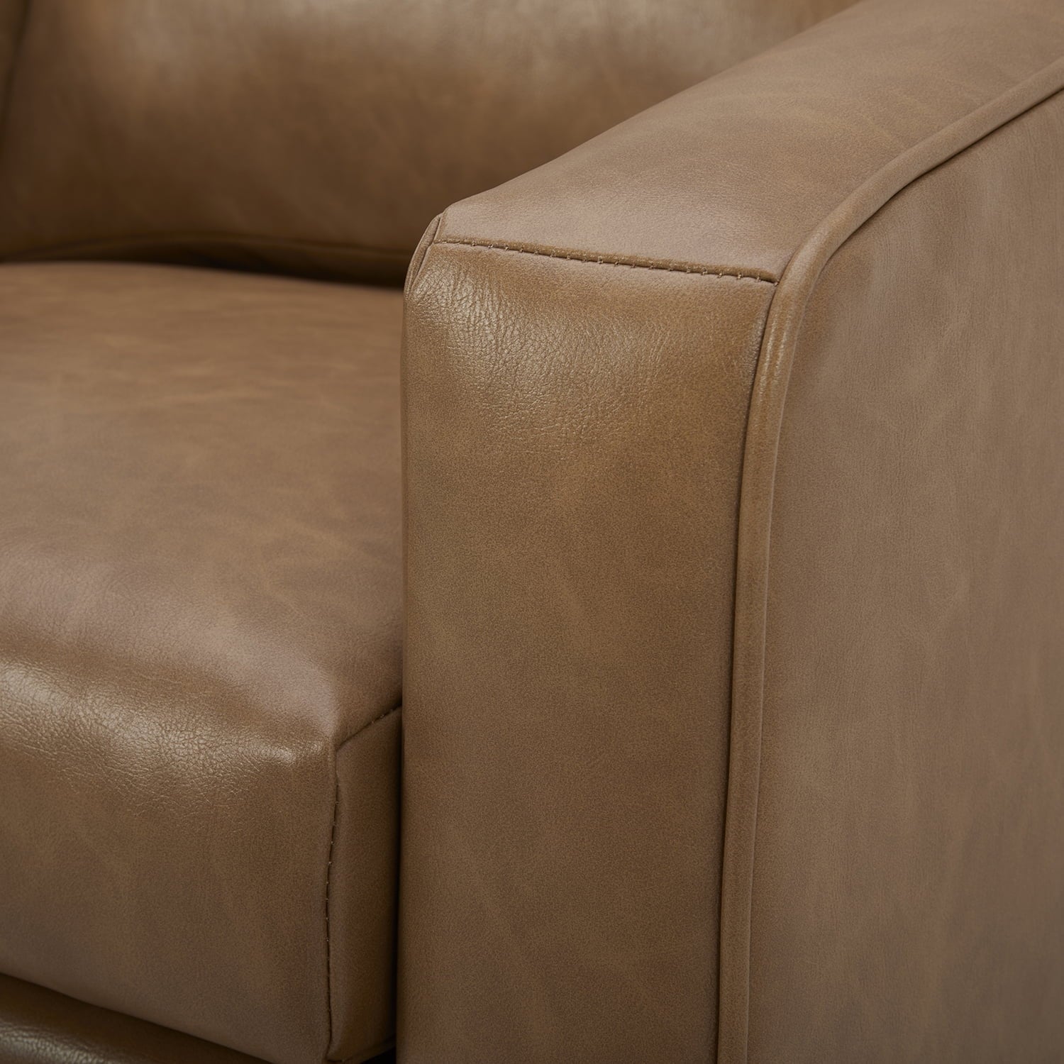  Steele Swivel Accent Chair, Camel Faux Leather