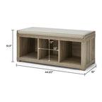  3-Cube Storage Bench, Rustic Gray