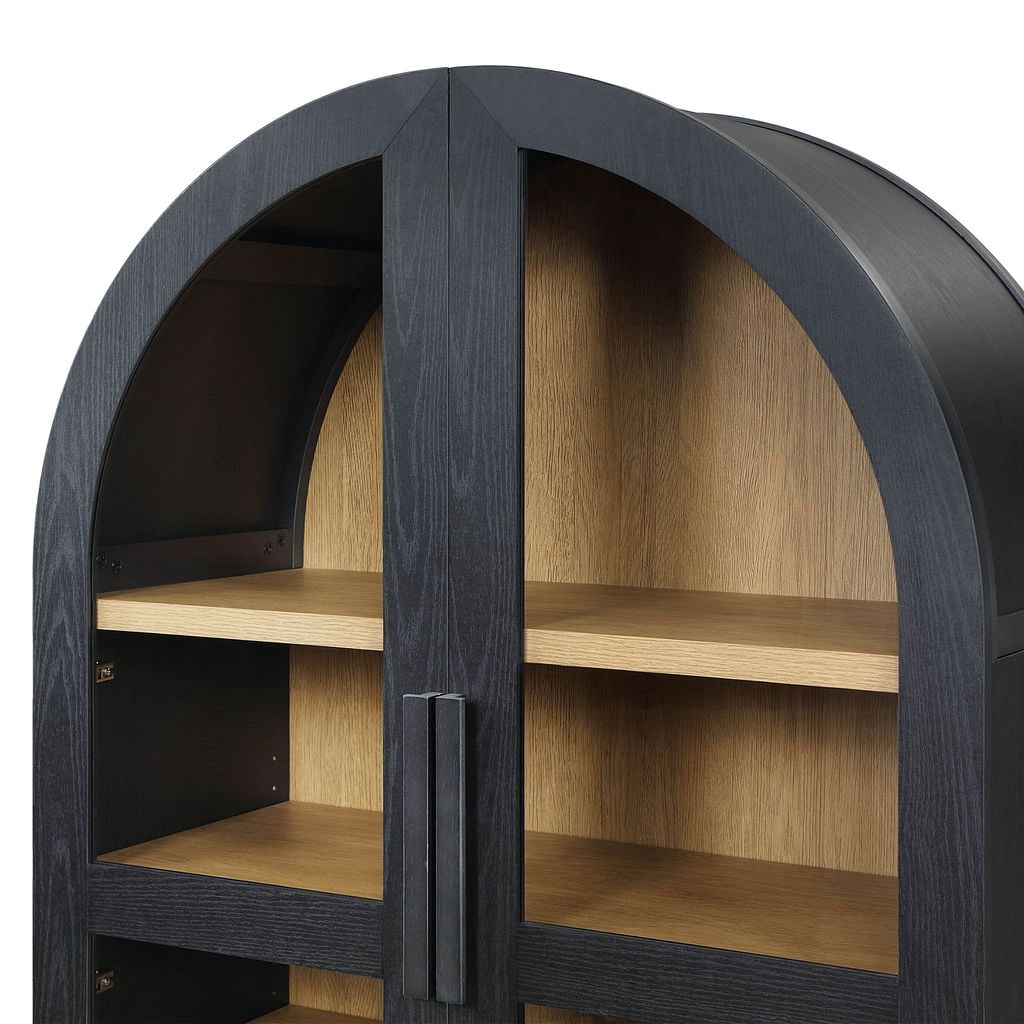  Juliet Arch Accent Cabinet, Black Finish