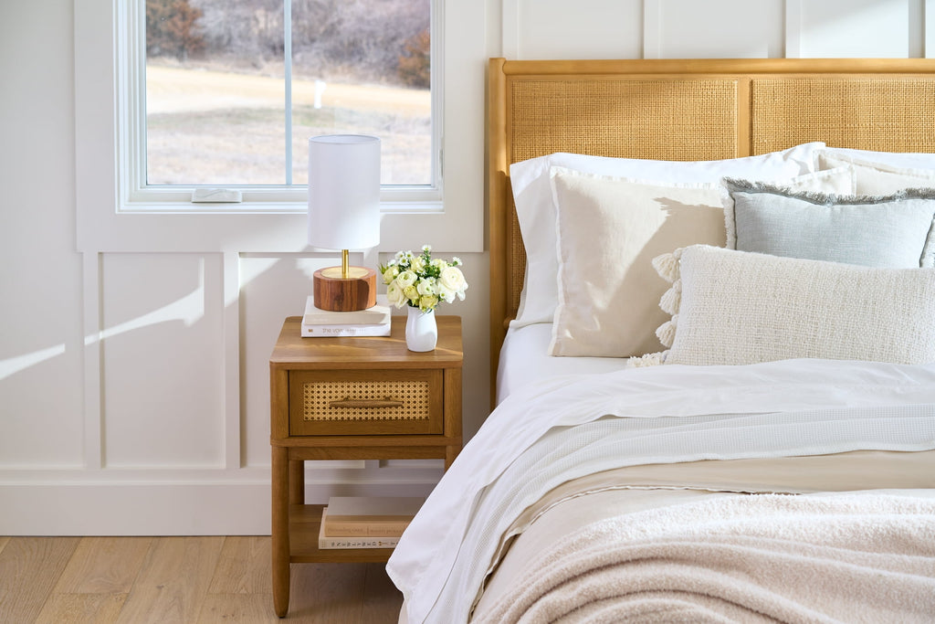  Springwood Caning Nightstand, Light Honey Finish