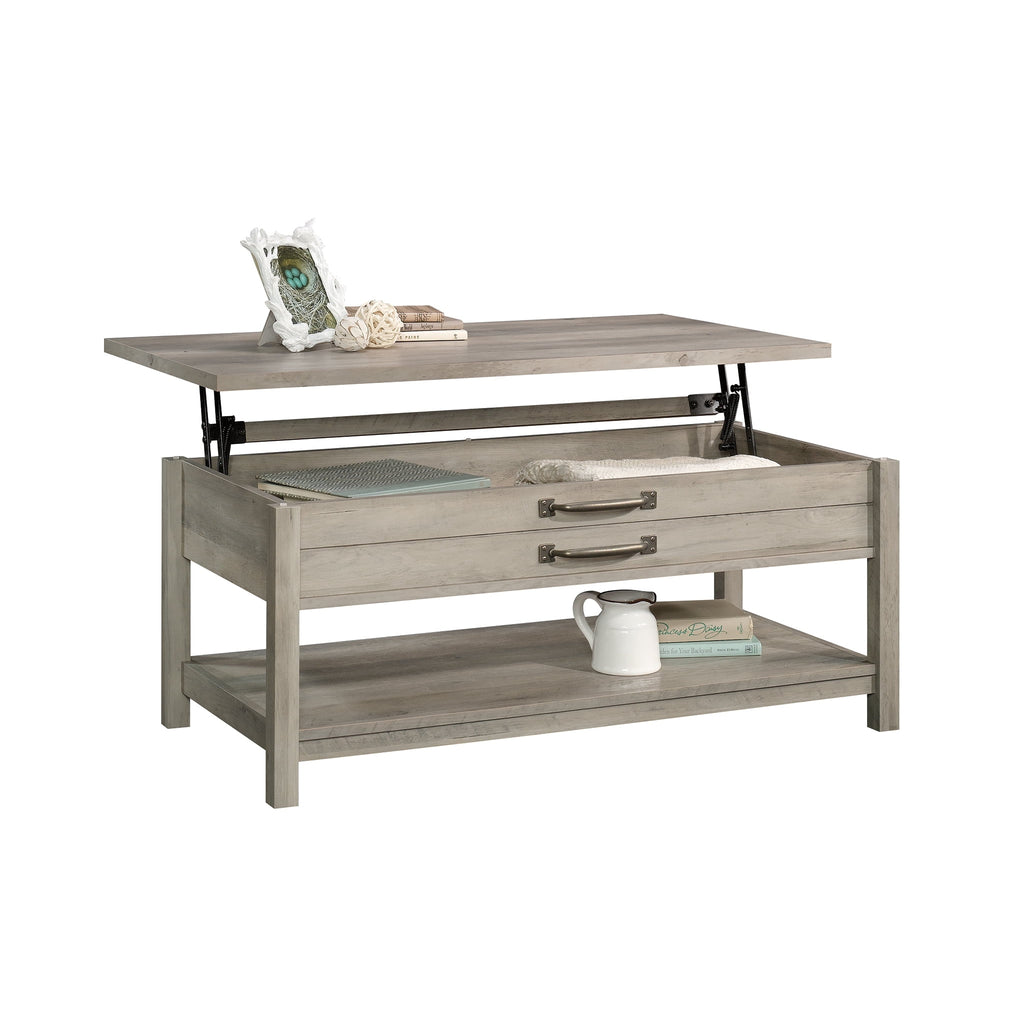  Modern Farmhouse Rectangle Lift-Top Coffee Table, Rustic Gray Finish