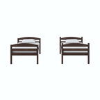  Leighton Solid Wood Twin-over-Twin Convertible Bunk Bed, Mocha