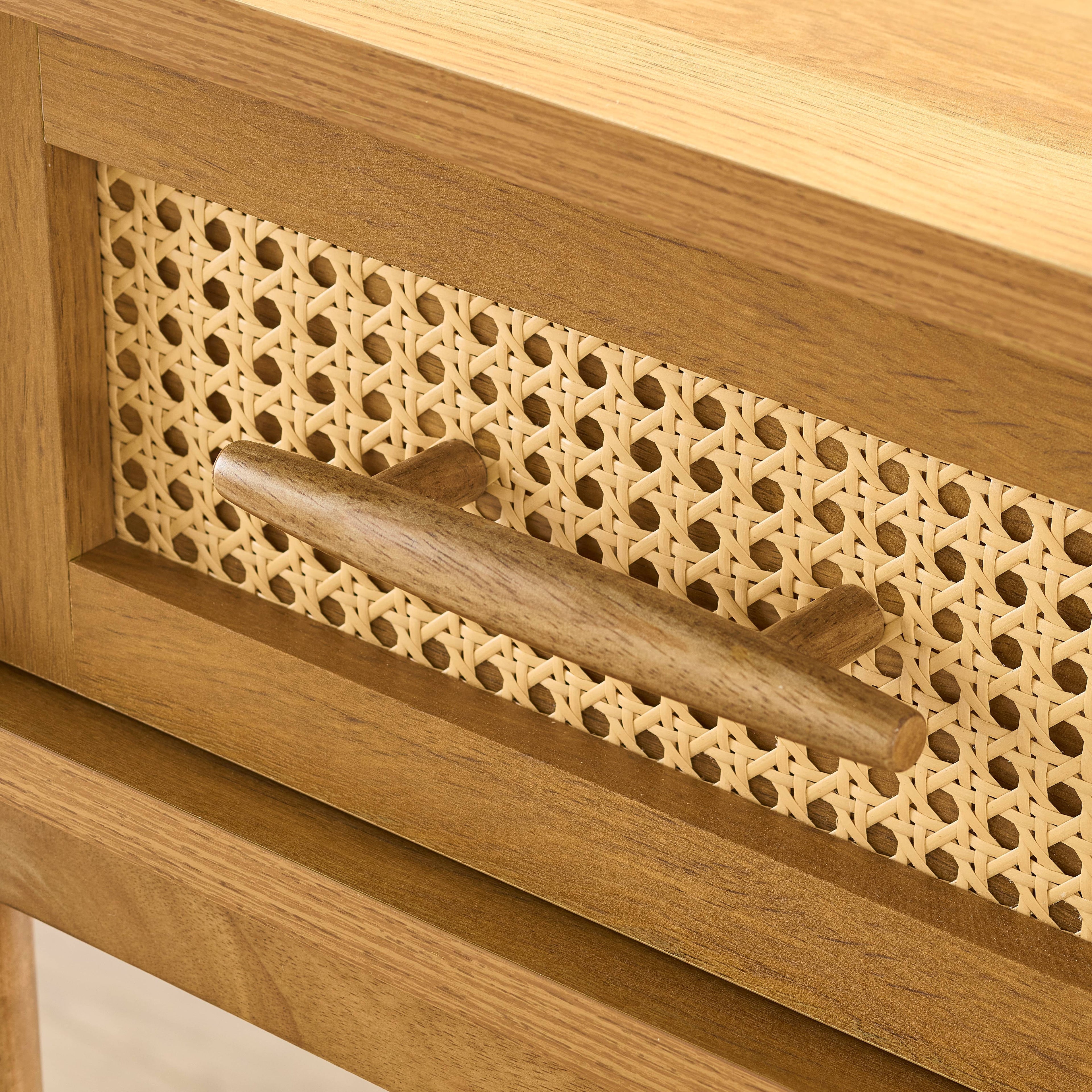  Springwood Caning Nightstand, Light Honey Finish