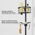  Rust-Resistant Tension Pole Shower Caddy, 3 Shelves, Oil Rubbed Bronze Finish