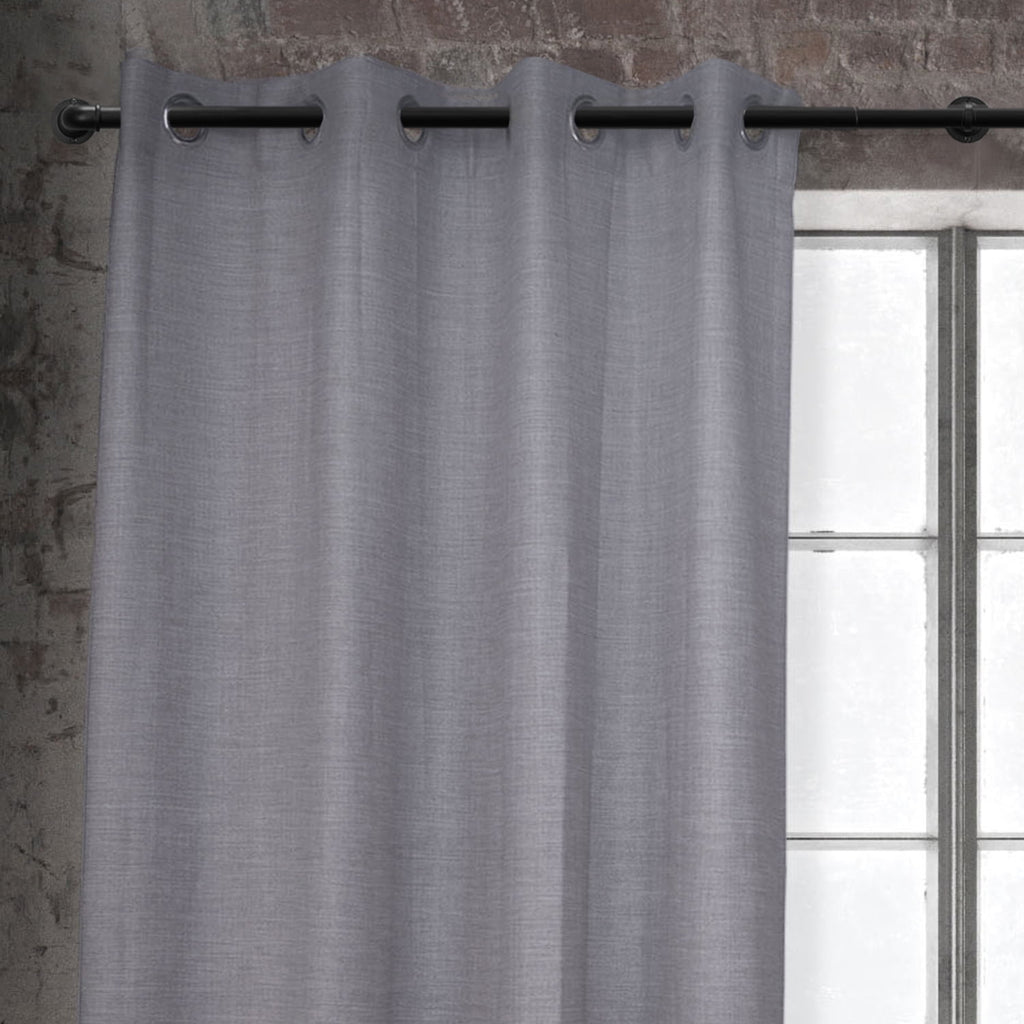  1" Wrought Iron Finish Industrial Pipe Single Curtain Rod 32-120"