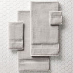  Signature Soft Solid 6 Piece Towel Set,Soft Silver