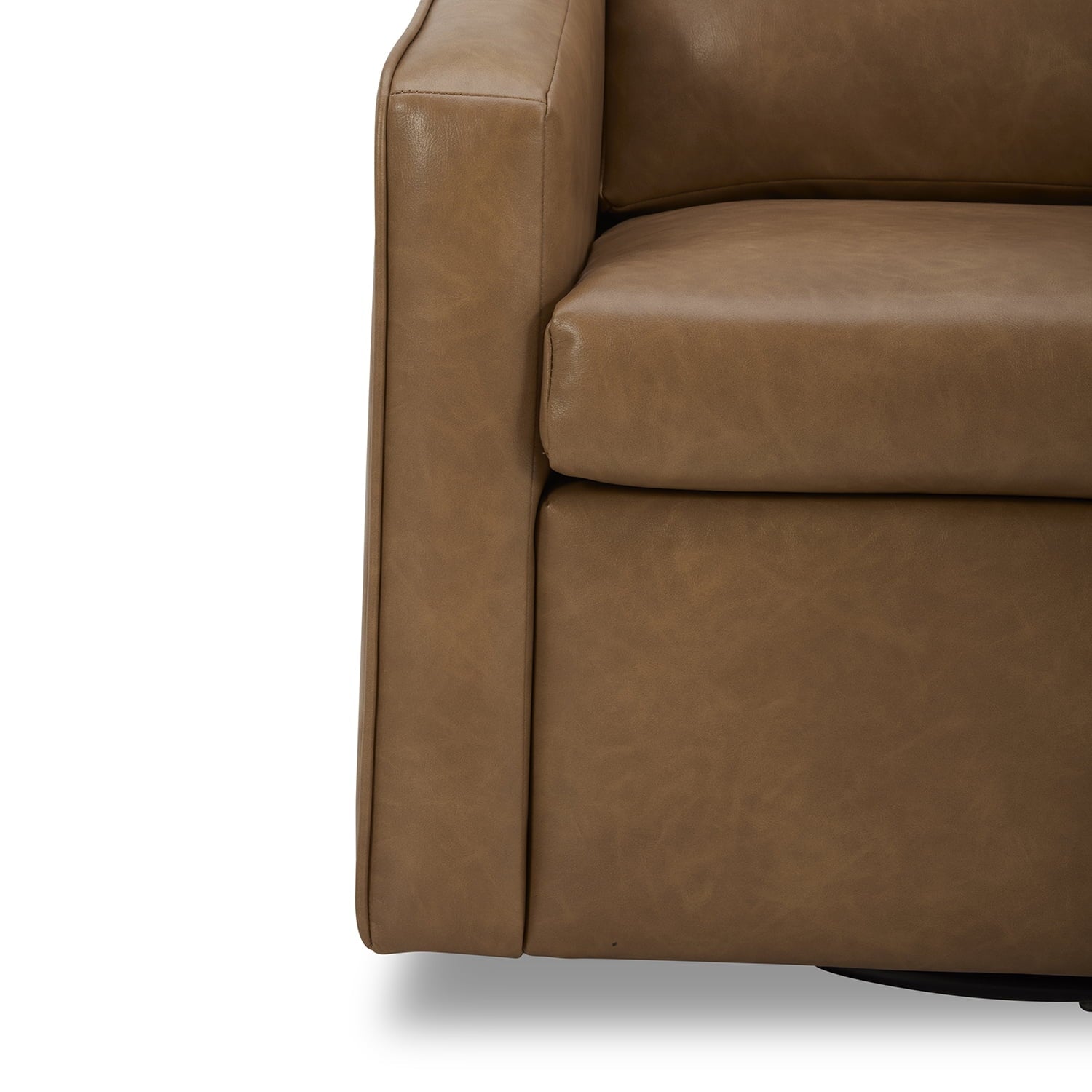  Steele Swivel Accent Chair, Camel Faux Leather