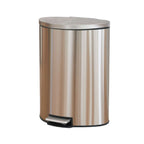  Kitchen Trash Can, 14.5 Gallon Stainless Steel Semi Round Step Garbage Bin with Soft Close Lid, Silver