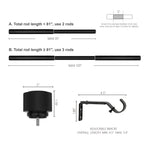  1" Satin Nickel Knurled Cylinder Curtain Rod, 42-120"