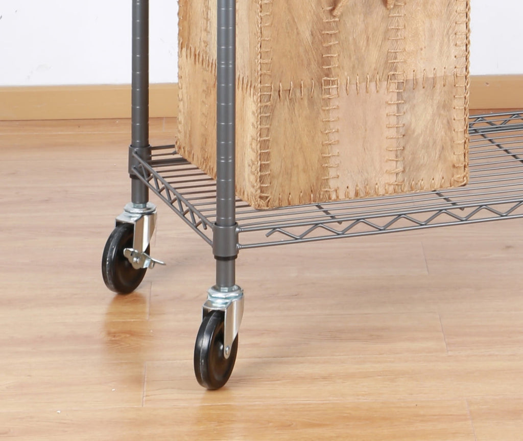  Double Hanging Garment Rack with Gunmetal Finish