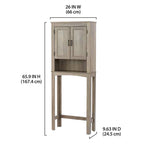  Over the Toilet Bathroom Storage Cabinet, Rustic Gray
