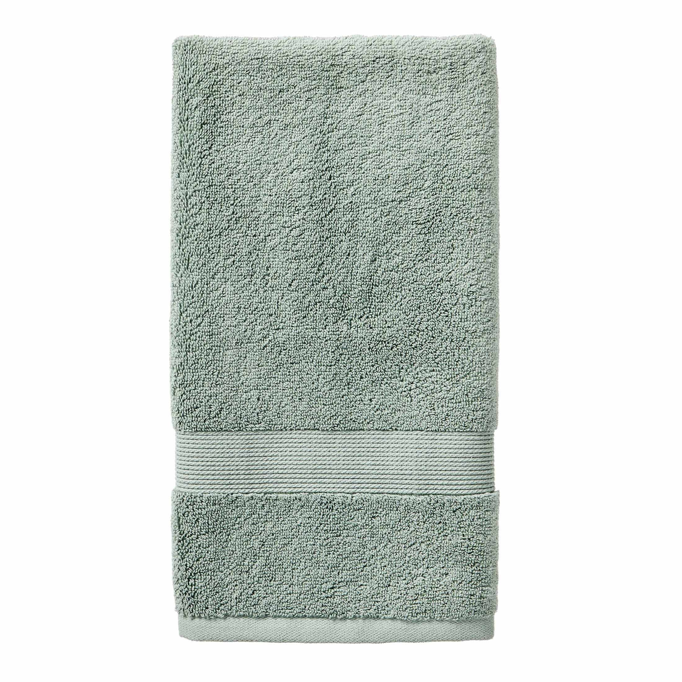  Signature Soft Solid Cotton 6 Piece Bath Towel Set,Green River