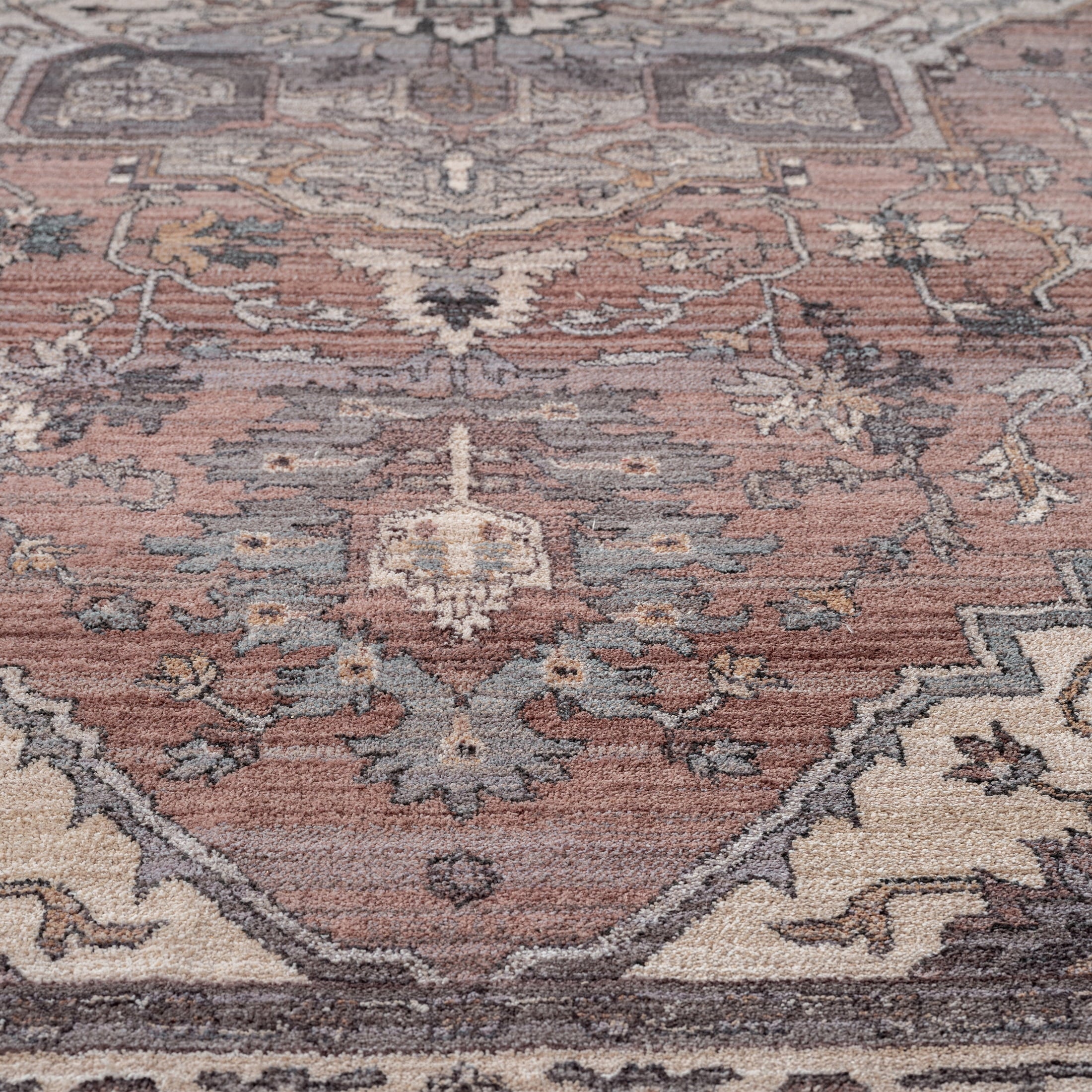  Mauve Persian Medallion Indoor Area Rug, 5' x 7'