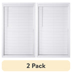 (2 pack)  2-Inch Cordless Faux Wood Blinds, 35" W x 72" L, White