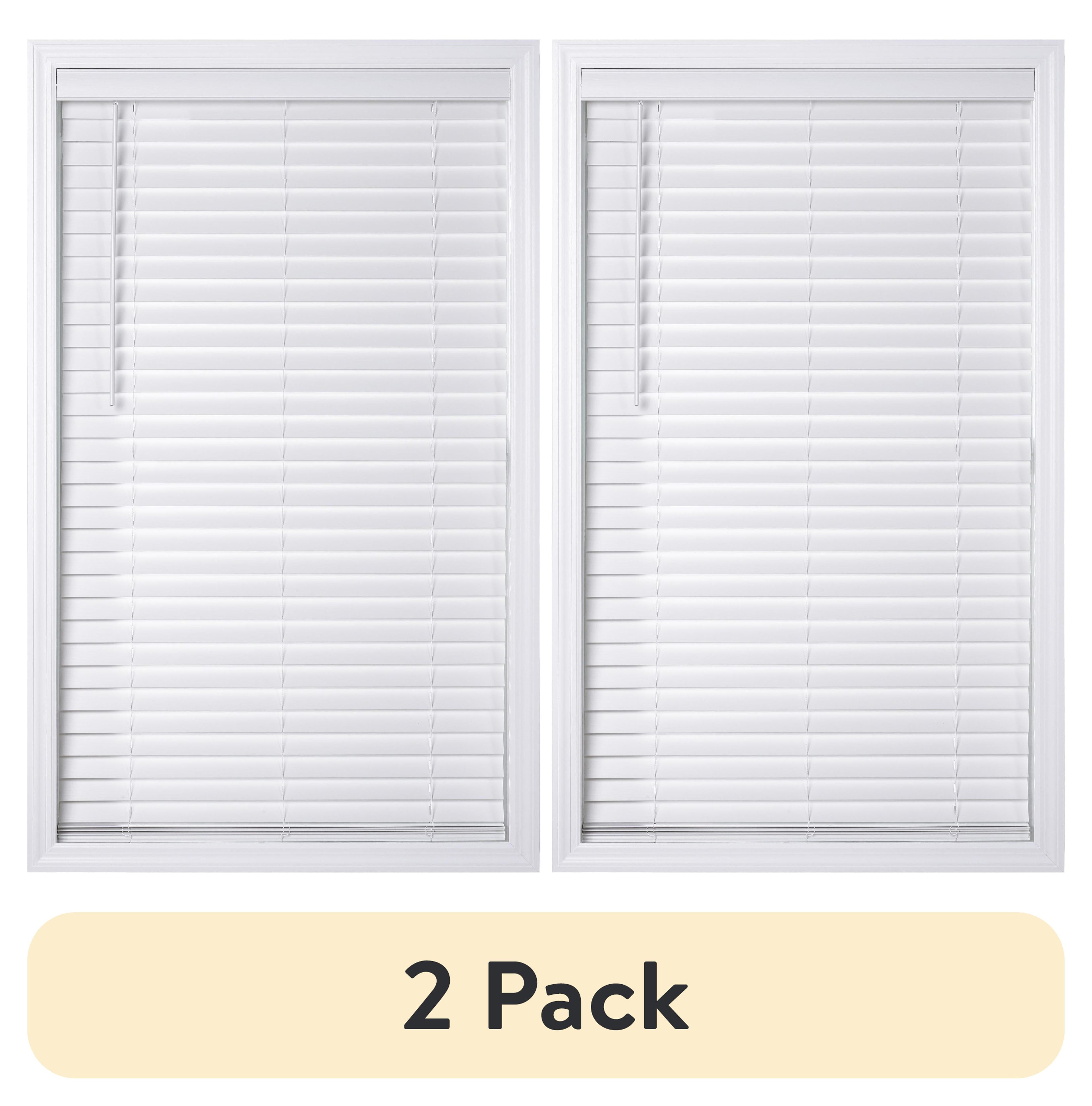 (2 pack)  2-Inch Cordless Faux Wood Blinds, 35" W x 72" L, White