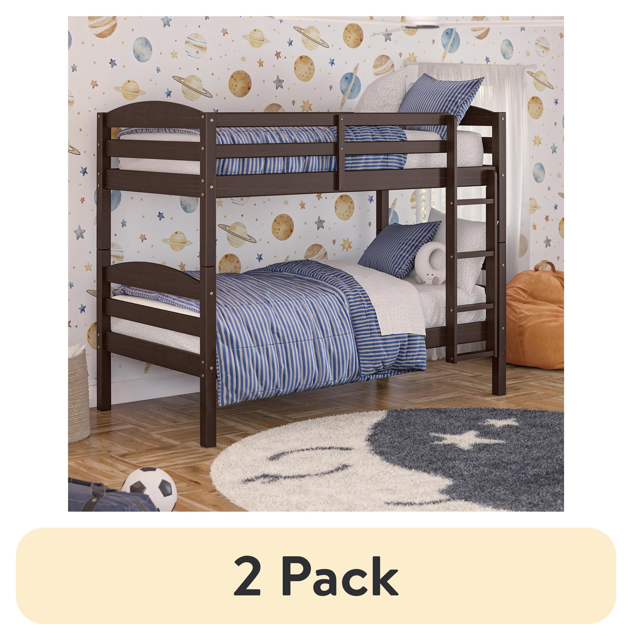 Homora™ Leighton Solid Wood Twin-over-Twin Convertible Bunk Bed, Vanilla