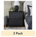 Homora™ Lillian Fluted 2-Drawer Nightstand with USB, White Finish