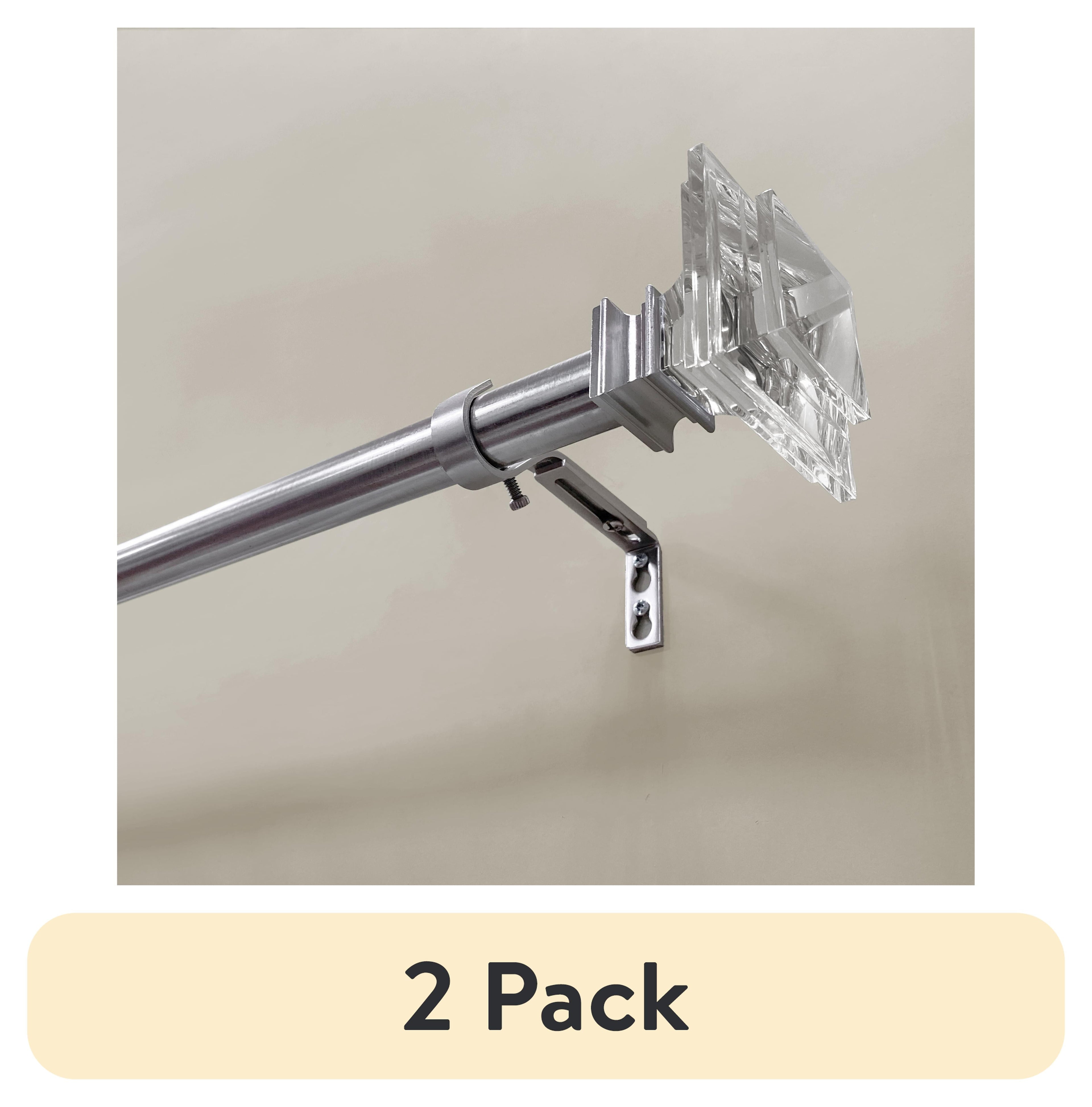 Homora™ 1 Clear Acrylic Square Single Curtain Rod, Brass, 42-120