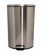  Kitchen Trash Can, 10.5 Gallon Stainless Steel Oval Step Garbage Bin with Soft Close Lid, Silver