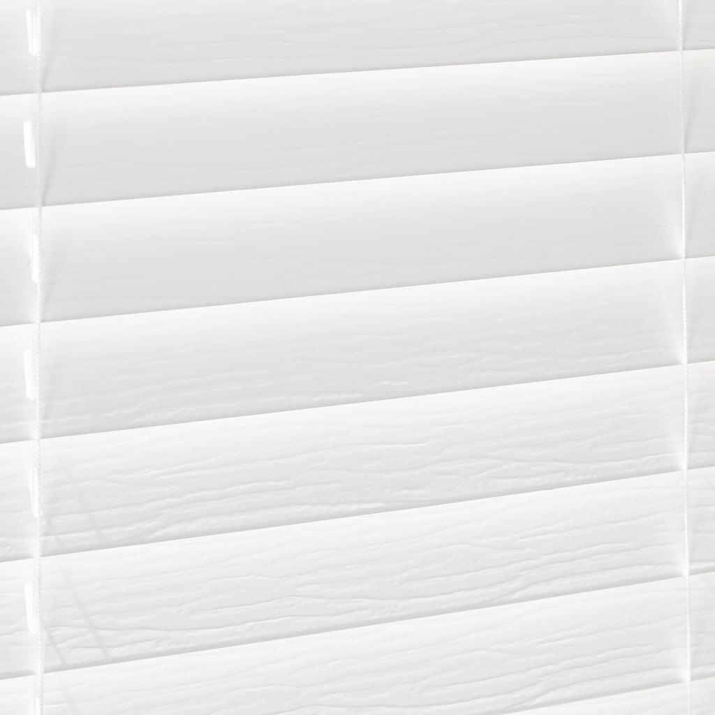 2-inch Cordless Faux Wood Horizontal Window Blinds, White, 39X64