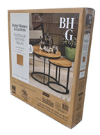  Marlow Outdoor 2pk Patio Nesting Tables, Black