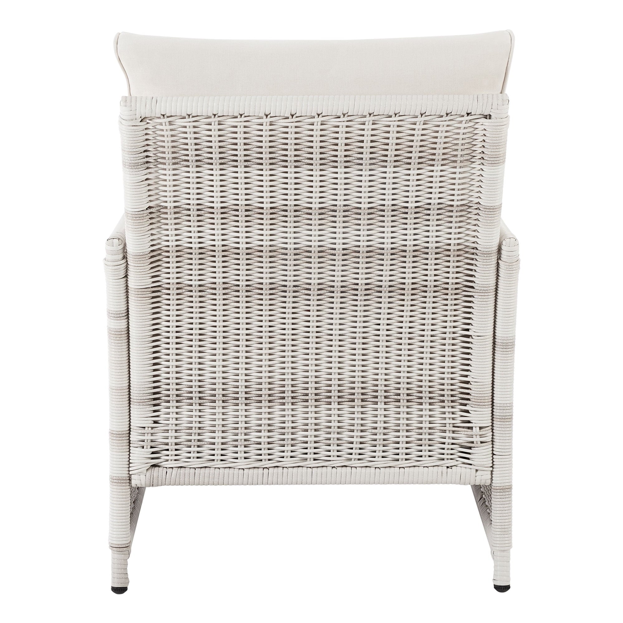  Paige Outdoor Wicker Stationary Lounge Chairs, Set of 2, White