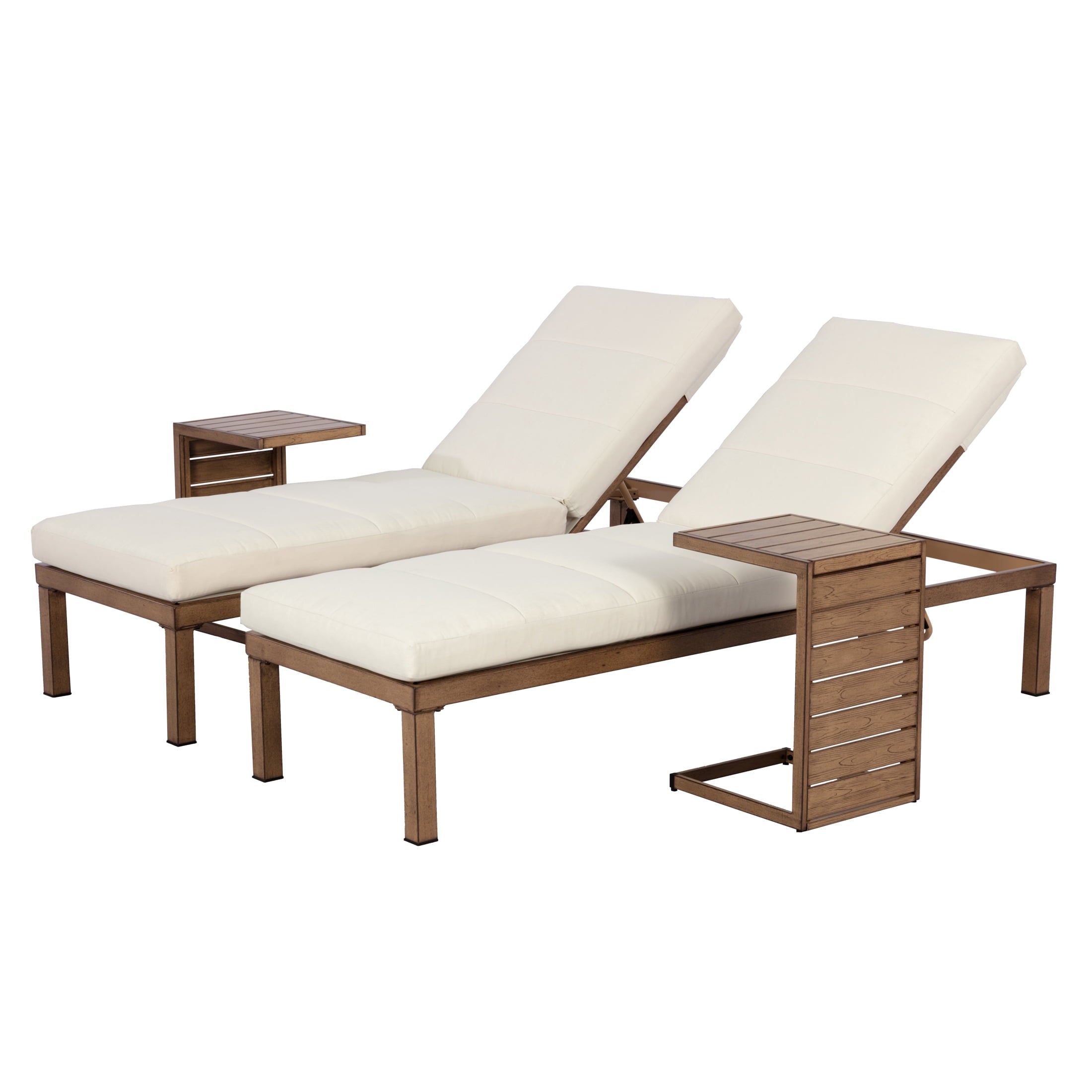  Marlow Set of 2  Side Tables with Hand-Painted Faux Wood Finish