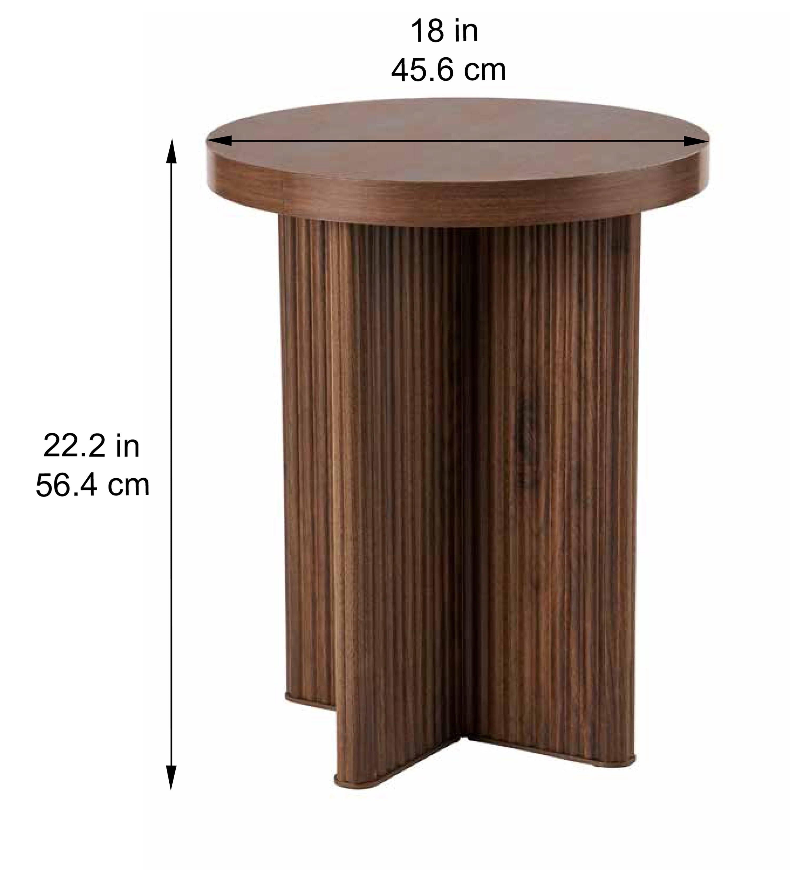 Lillian Fluted End Table, Walnut Finish