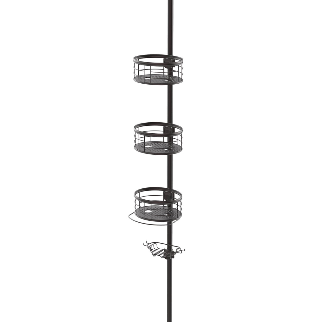  Rust-Resistant Tension Pole Shower Caddy, 3 Shelves, Oil Rubbed Bronze Finish