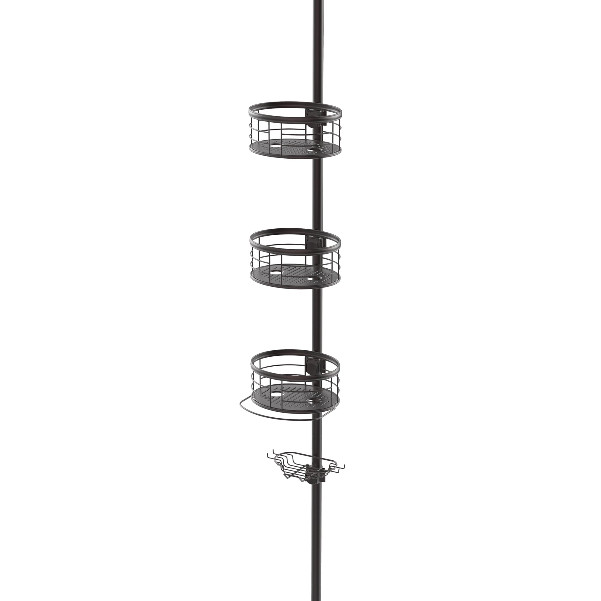  Rust-Resistant Tension Pole Shower Caddy, 3 Shelves, Oil Rubbed Bronze Finish
