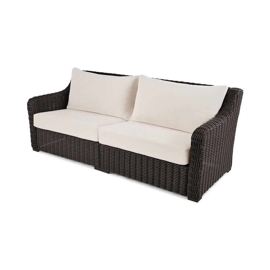  Bellamy Sofa, Dark Brown Wicker/Cream Cushions