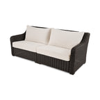  Bellamy Sofa, Dark Brown Wicker/Cream Cushions