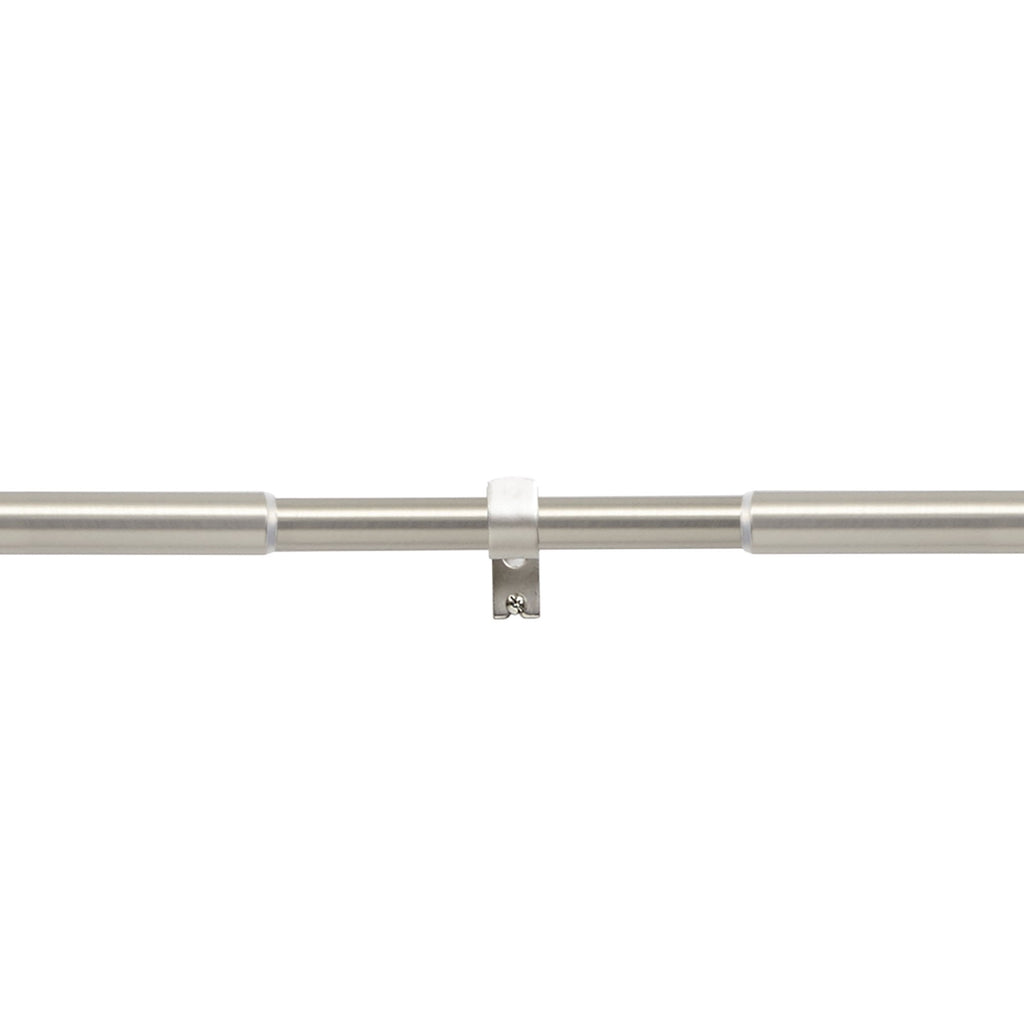  Clear Fluted 1" Single Curtain Rod, 42"-120",  Nickel
