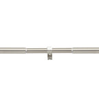  Clear Fluted 1" Single Curtain Rod, 42"-120",  Nickel
