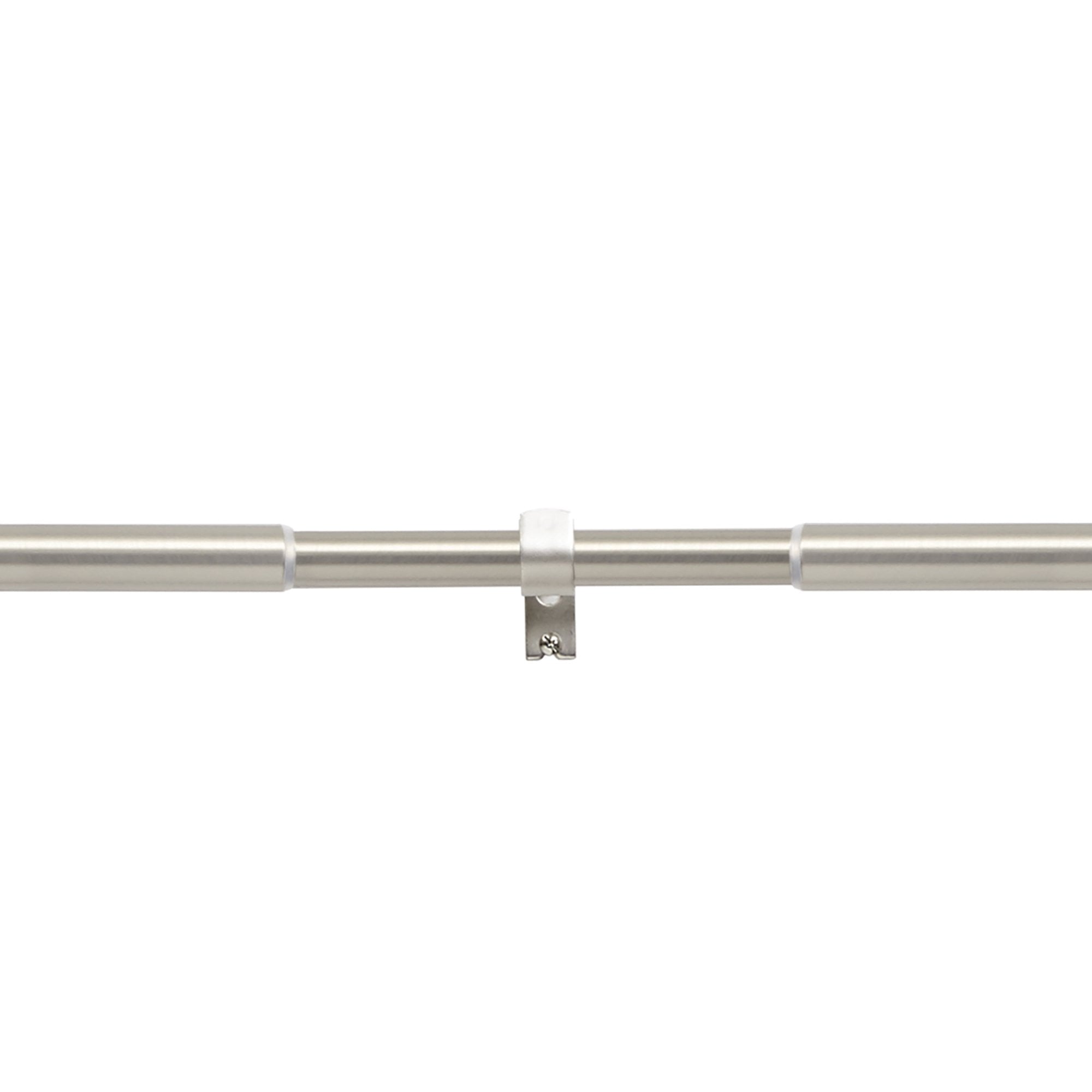  Clear Fluted 1" Single Curtain Rod, 42"-120",  Nickel