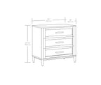  Springwood Caning 3-Drawer Nightstand with USB, Light Honey finish