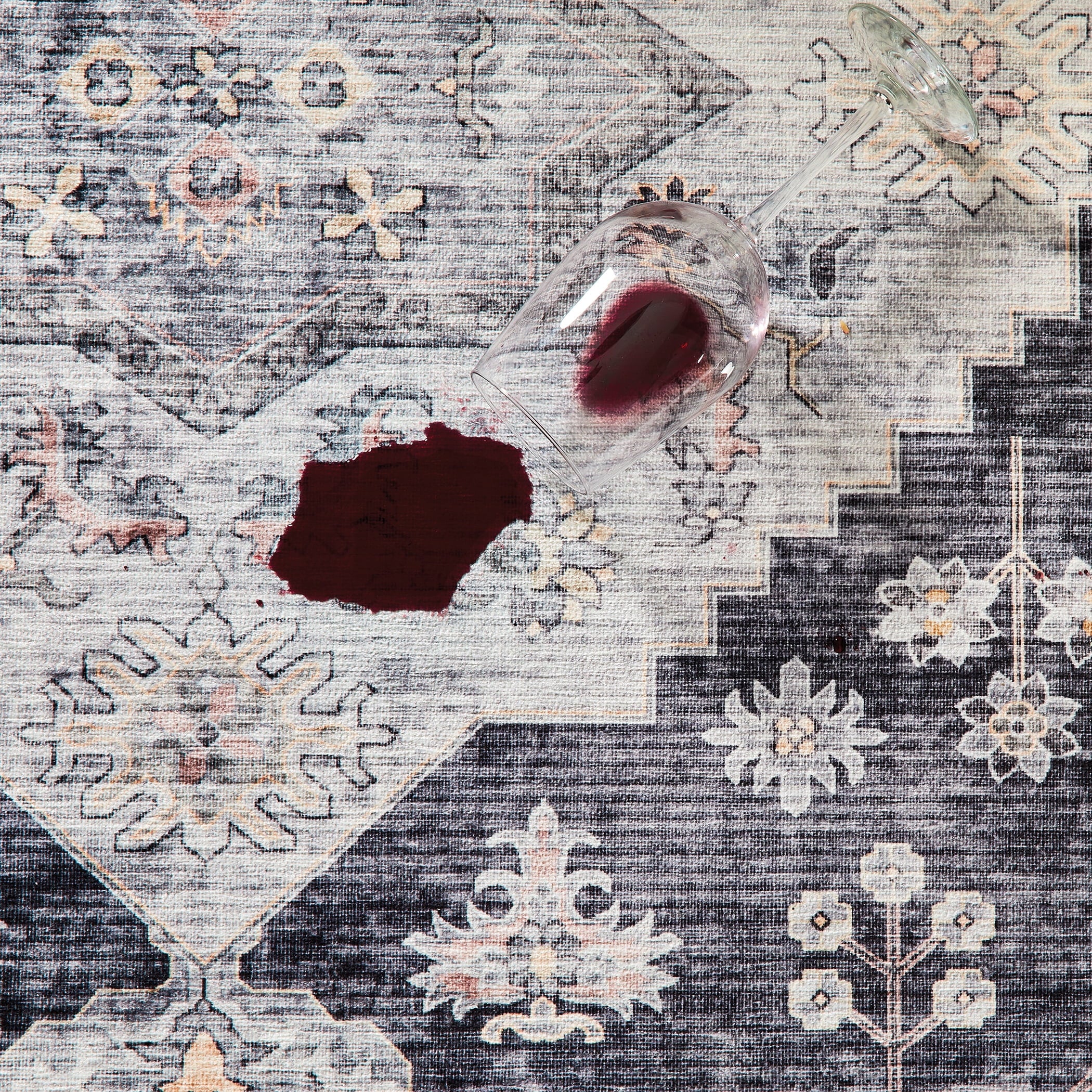  Washable Persian Area Rug, Gray, 7'2"x9'10"
