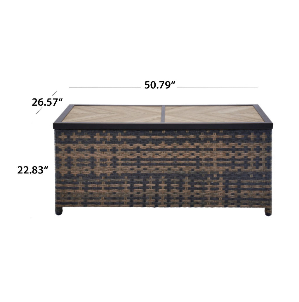  Rockport Ceramic Tile Outdoor Coffee Table, Brown