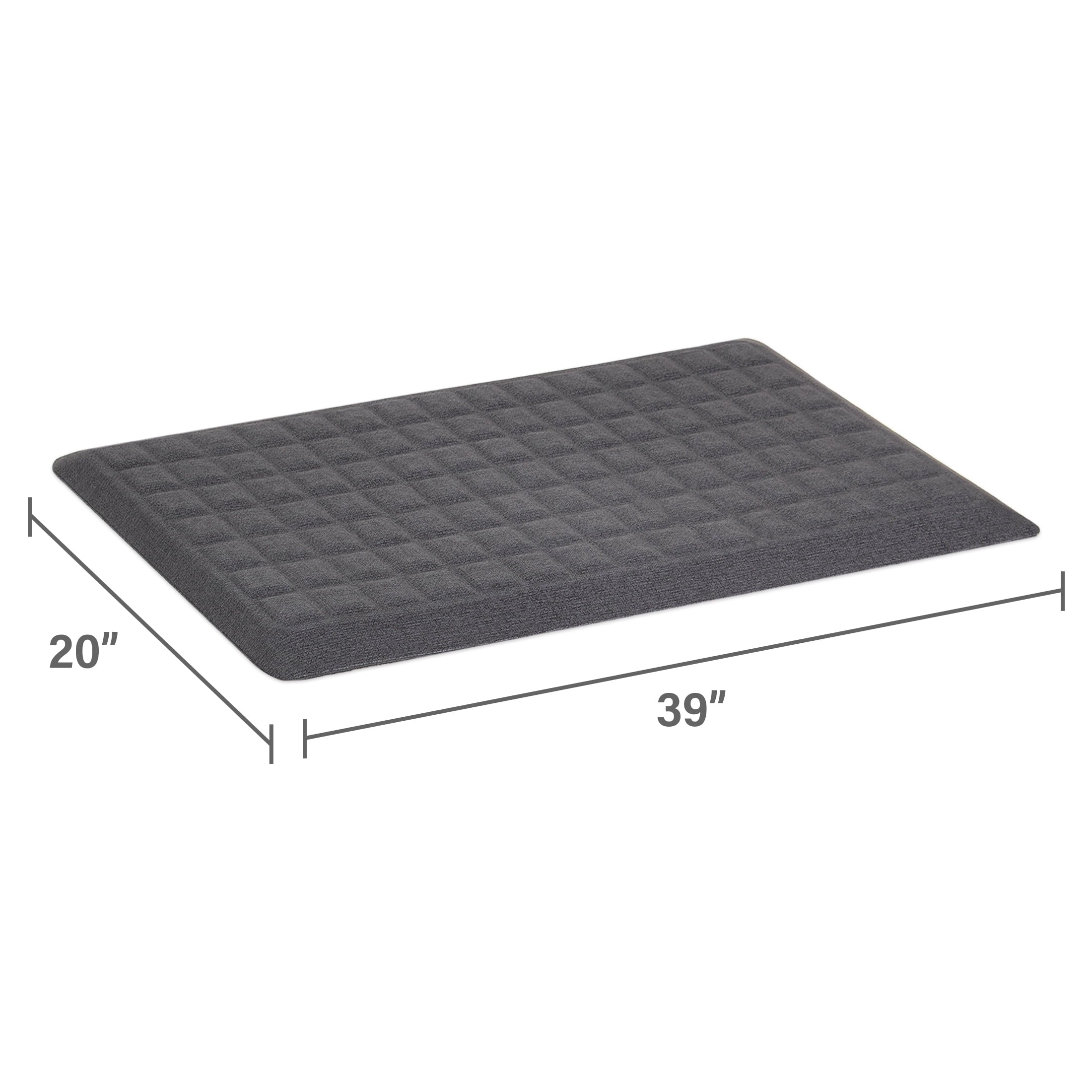  Gel Comfort Fallon Collection Gray Stone 20" x 39" Anti-Fatigue Kitchen Mat