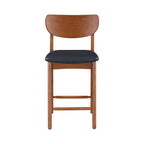 Greyson Counter Height Stools, Black Faux Leather Seat, Set of 2