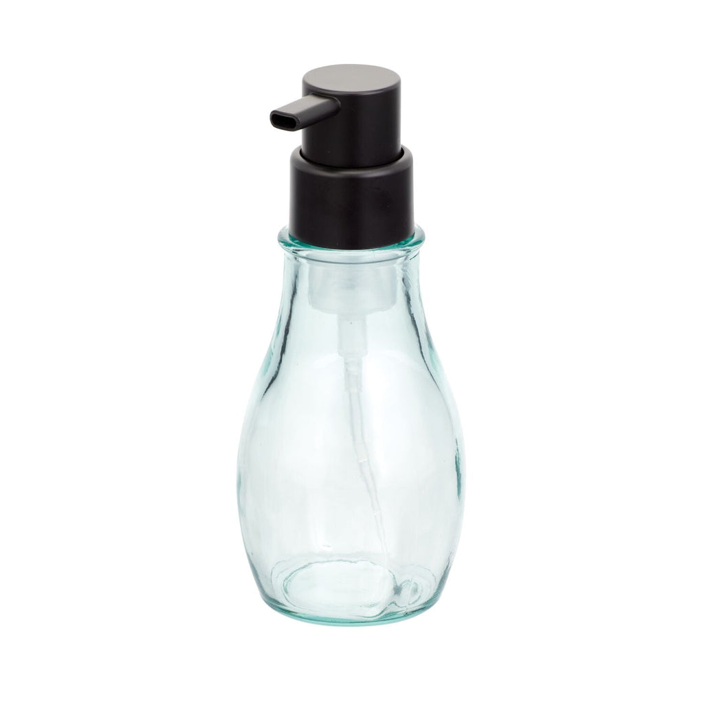 (3 pack)  Recycled Glass Foaming Soap Pump, Clear/ Black