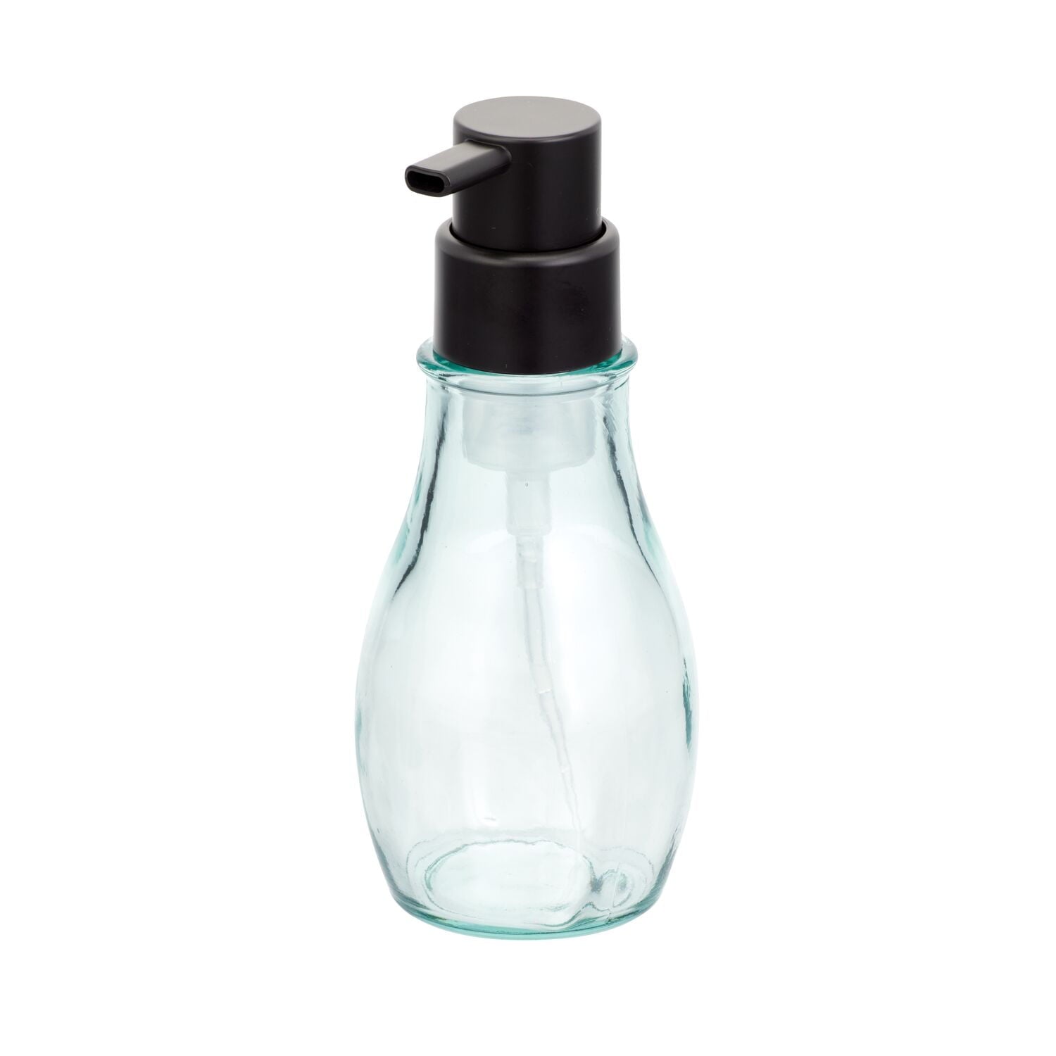 (3 pack)  Recycled Glass Foaming Soap Pump, Clear/ Black