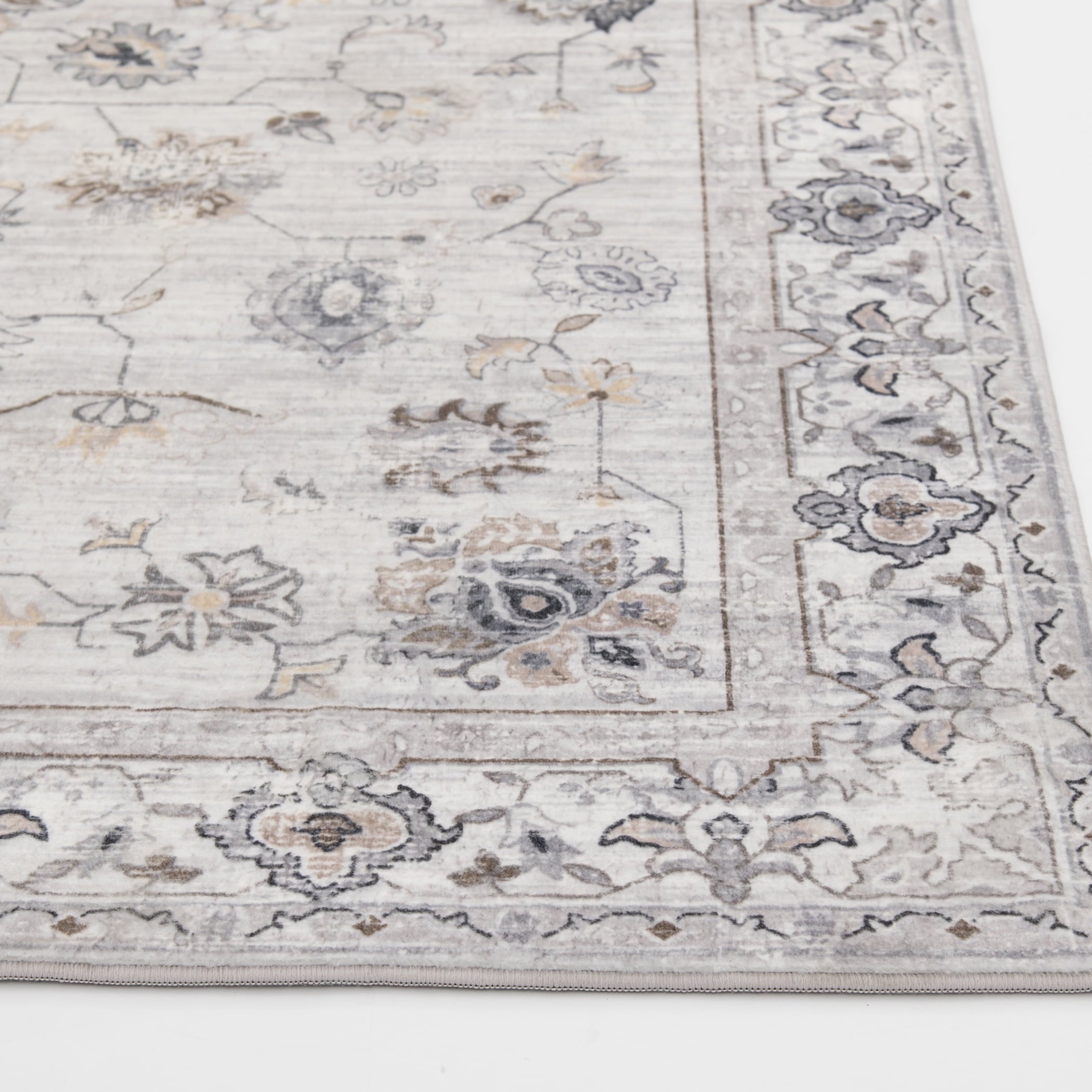  Persian Blooms Ivory Faux Fur Indoor Area Rug, 7'x9'10"
