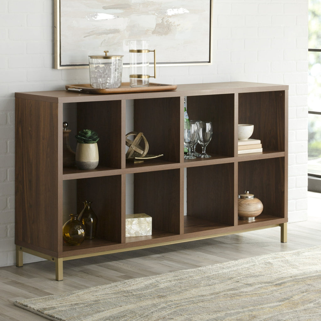 8-Cube Organizer with Metal Base, Vintage Walnut