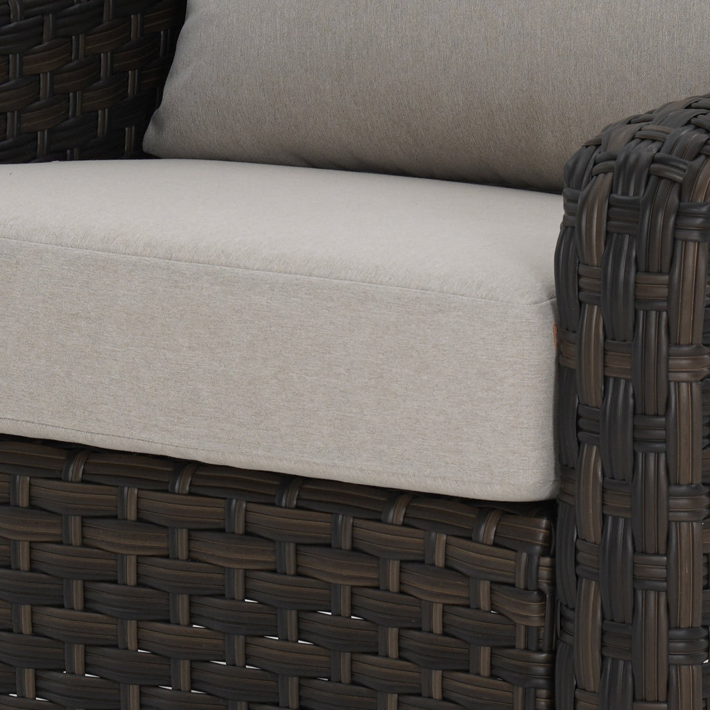  River Oaks Outdoor Sofa & 2 Nesting Tables with Patio Cover, Dark Brown