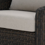  River Oaks Outdoor Sofa & 2 Nesting Tables with Patio Cover, Dark Brown