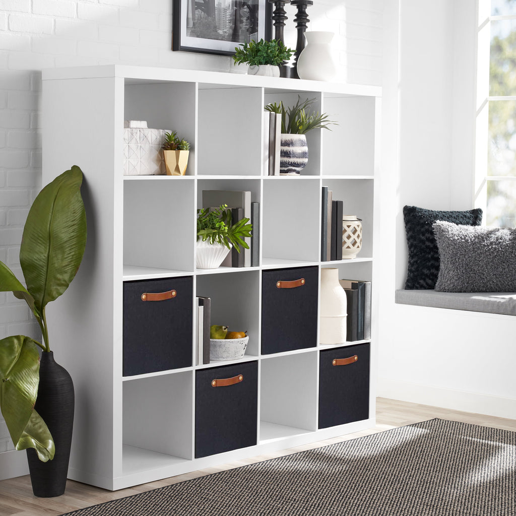  16 Cube Storage Organizer, White Texture